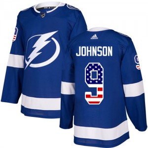 Adult Authentic Tampa Bay Lightning Tyler Johnson Blue USA Flag Fashion Official Adidas Jersey