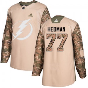 Youth Authentic Tampa Bay Lightning Victor Hedman Camo Veterans Day Practice Official Adidas Jersey