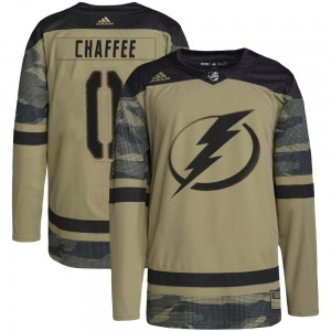 Adult Authentic Tampa Bay Lightning Mitchell Chaffee Camo Military Appreciation Practice Official Adidas Jersey