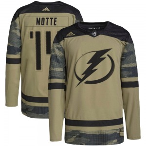 Adult Authentic Tampa Bay Lightning Tyler Motte Camo Military Appreciation Practice Official Adidas Jersey