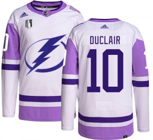 Adult Authentic Tampa Bay Lightning Anthony Duclair Hockey Fights Cancer 2022 Stanley Cup Final Official Adidas Jersey