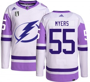 Adult Authentic Tampa Bay Lightning Philippe Myers Hockey Fights Cancer 2022 Stanley Cup Final Official Adidas Jersey