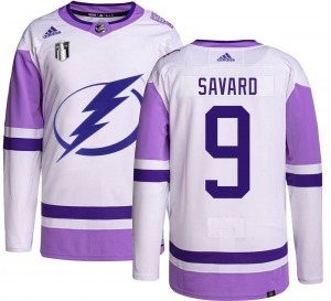Adult Authentic Tampa Bay Lightning Denis Savard Hockey Fights Cancer 2022 Stanley Cup Final Official Adidas Jersey
