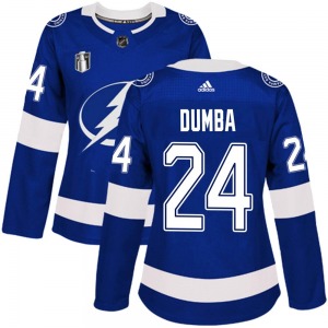 Women's Authentic Tampa Bay Lightning Matt Dumba Blue Home 2022 Stanley Cup Final Official Adidas Jersey
