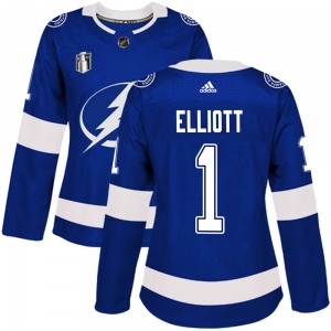 Women's Authentic Tampa Bay Lightning Brian Elliott Blue Home 2022 Stanley Cup Final Official Adidas Jersey