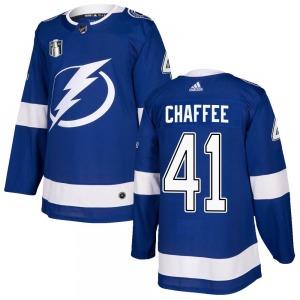 Adult Authentic Tampa Bay Lightning Mitchell Chaffee Blue Home 2022 Stanley Cup Final Official Adidas Jersey
