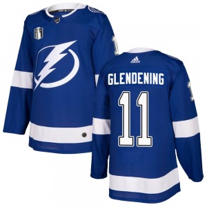 Adult Authentic Tampa Bay Lightning Luke Glendening Blue Home 2022 Stanley Cup Final Official Adidas Jersey