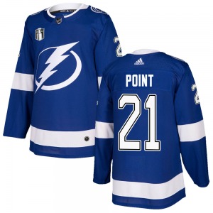 Adult Authentic Tampa Bay Lightning Brayden Point Blue Home 2022 Stanley Cup Final Official Adidas Jersey