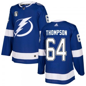 Adult Authentic Tampa Bay Lightning Jack Thompson Blue Home 2022 Stanley Cup Final Official Adidas Jersey