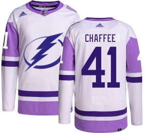 Adult Authentic Tampa Bay Lightning Mitchell Chaffee Hockey Fights Cancer Official Adidas Jersey