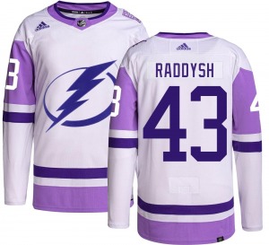 Adult Authentic Tampa Bay Lightning Darren Raddysh Hockey Fights Cancer Official Adidas Jersey