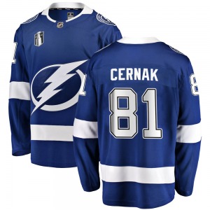 Youth Breakaway Tampa Bay Lightning Erik Cernak Blue Home 2022 Stanley Cup Final Official Fanatics Branded Jersey