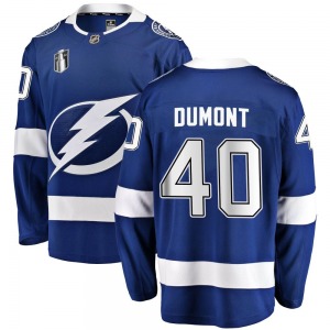 Youth Breakaway Tampa Bay Lightning Gabriel Dumont Blue Home 2022 Stanley Cup Final Official Fanatics Branded Jersey