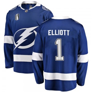 Youth Breakaway Tampa Bay Lightning Brian Elliott Blue Home 2022 Stanley Cup Final Official Fanatics Branded Jersey