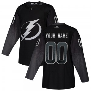 Youth Authentic Tampa Bay Lightning Custom Black Custom Alternate Official Adidas Jersey