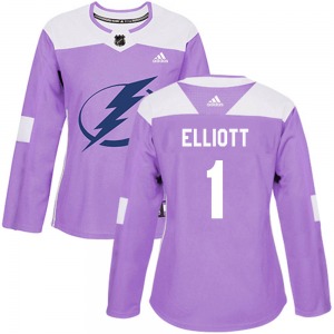 Women's Authentic Tampa Bay Lightning Brian Elliott Purple Fights Cancer Practice Official Adidas Jersey