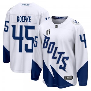 Youth Breakaway Tampa Bay Lightning Cole Koepke White 2022 Stadium Series 2022 Stanley Cup Final Official Fanatics Branded Jerse