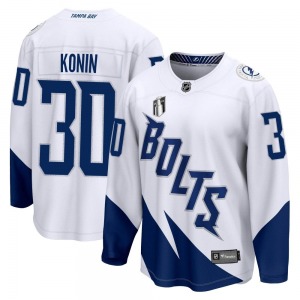 Youth Breakaway Tampa Bay Lightning Kyle Konin White 2022 Stadium Series 2022 Stanley Cup Final Official Fanatics Branded Jersey