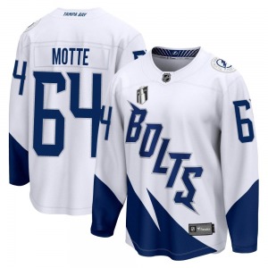 Youth Breakaway Tampa Bay Lightning Tyler Motte White 2022 Stadium Series 2022 Stanley Cup Final Official Fanatics Branded Jerse