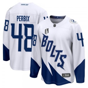 Youth Breakaway Tampa Bay Lightning Nick Perbix White 2022 Stadium Series 2022 Stanley Cup Final Official Fanatics Branded Jerse
