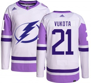 Youth Authentic Tampa Bay Lightning Mick Vukota Hockey Fights Cancer Official Adidas Jersey