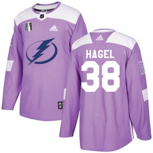 Youth Authentic Tampa Bay Lightning Brandon Hagel Purple Fights Cancer Practice 2022 Stanley Cup Final Official Adidas Jersey