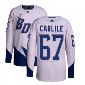 Adult Authentic Tampa Bay Lightning Declan Carlile White 2022 Stadium Series Primegreen 2022 Stanley Cup Final Official Adidas J