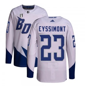 Adult Authentic Tampa Bay Lightning Michael Eyssimont White 2022 Stadium Series Primegreen 2022 Stanley Cup Final Official Adida