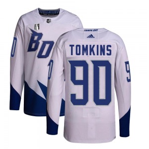 Adult Authentic Tampa Bay Lightning Matt Tomkins White 2022 Stadium Series Primegreen 2022 Stanley Cup Final Official Adidas Jer