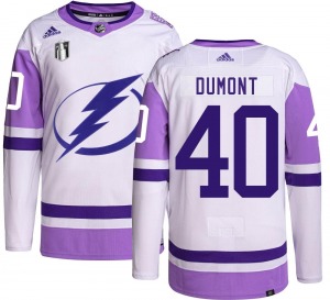 Youth Authentic Tampa Bay Lightning Gabriel Dumont Hockey Fights Cancer 2022 Stanley Cup Final Official Adidas Jersey