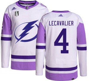 Youth Authentic Tampa Bay Lightning Vincent Lecavalier Hockey Fights Cancer 2022 Stanley Cup Final Official Adidas Jersey