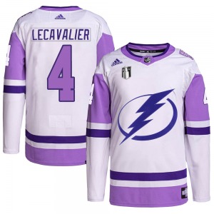 Youth Authentic Tampa Bay Lightning Vincent Lecavalier White/Purple Hockey Fights Cancer Primegreen 2022 Stanley Cup Final Offic