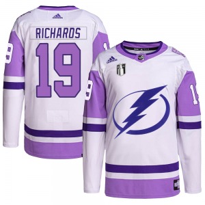 Youth Authentic Tampa Bay Lightning Brad Richards White/Purple Hockey Fights Cancer Primegreen 2022 Stanley Cup Final Official A