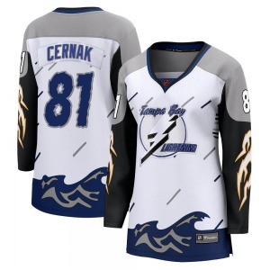 Women's Breakaway Tampa Bay Lightning Erik Cernak White Special Edition 2.0 Official Fanatics Branded Jersey