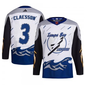 Youth Authentic Tampa Bay Lightning Fredrik Claesson White Reverse Retro 2.0 Official Adidas Jersey