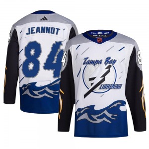 Youth Authentic Tampa Bay Lightning Tanner Jeannot White Reverse Retro 2.0 Official Adidas Jersey
