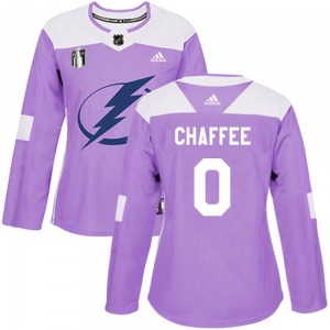 Women's Authentic Tampa Bay Lightning Mitchell Chaffee Purple Fights Cancer Practice 2022 Stanley Cup Final Official Adidas Jers