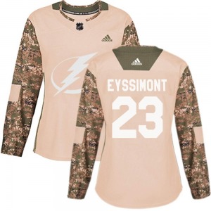 Women's Authentic Tampa Bay Lightning Michael Eyssimont Camo Veterans Day Practice Official Adidas Jersey