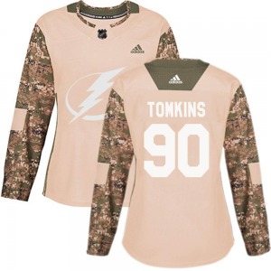 Women's Authentic Tampa Bay Lightning Matt Tomkins Camo Veterans Day Practice Official Adidas Jersey