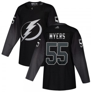 Adult Authentic Tampa Bay Lightning Philippe Myers Black Alternate Official Adidas Jersey
