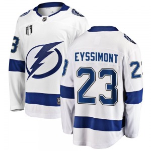 Adult Breakaway Tampa Bay Lightning Michael Eyssimont White Away 2022 Stanley Cup Final Official Fanatics Branded Jersey