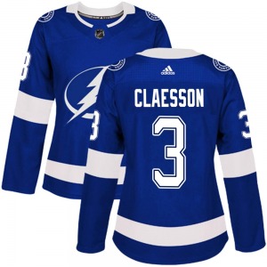 Women's Authentic Tampa Bay Lightning Fredrik Claesson Blue Home Official Adidas Jersey