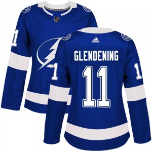 Women's Authentic Tampa Bay Lightning Luke Glendening Blue Home Official Adidas Jersey