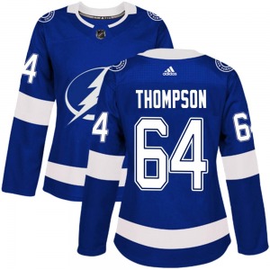 Women's Authentic Tampa Bay Lightning Jack Thompson Blue Home Official Adidas Jersey