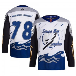 Adult Authentic Tampa Bay Lightning Emil Martinsen Lilleberg White Reverse Retro 2.0 Official Adidas Jersey
