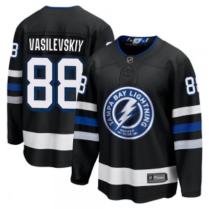 Youth Premier Tampa Bay Lightning Andrei Vasilevskiy Black Breakaway Alternate Official Fanatics Branded Jersey