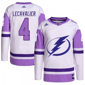 Adult Authentic Tampa Bay Lightning Vincent Lecavalier White/Purple Hockey Fights Cancer Primegreen Official Adidas Jersey