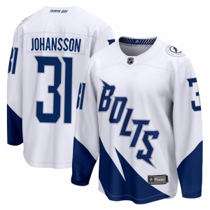 Adult Breakaway Tampa Bay Lightning Jonas Johansson White 2022 Stadium Series Official Fanatics Branded Jersey