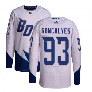 Youth Authentic Tampa Bay Lightning Gage Goncalves White 2022 Stadium Series Primegreen Official Adidas Jersey