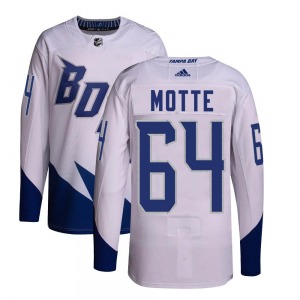 Youth Authentic Tampa Bay Lightning Tyler Motte White 2022 Stadium Series Primegreen Official Adidas Jersey